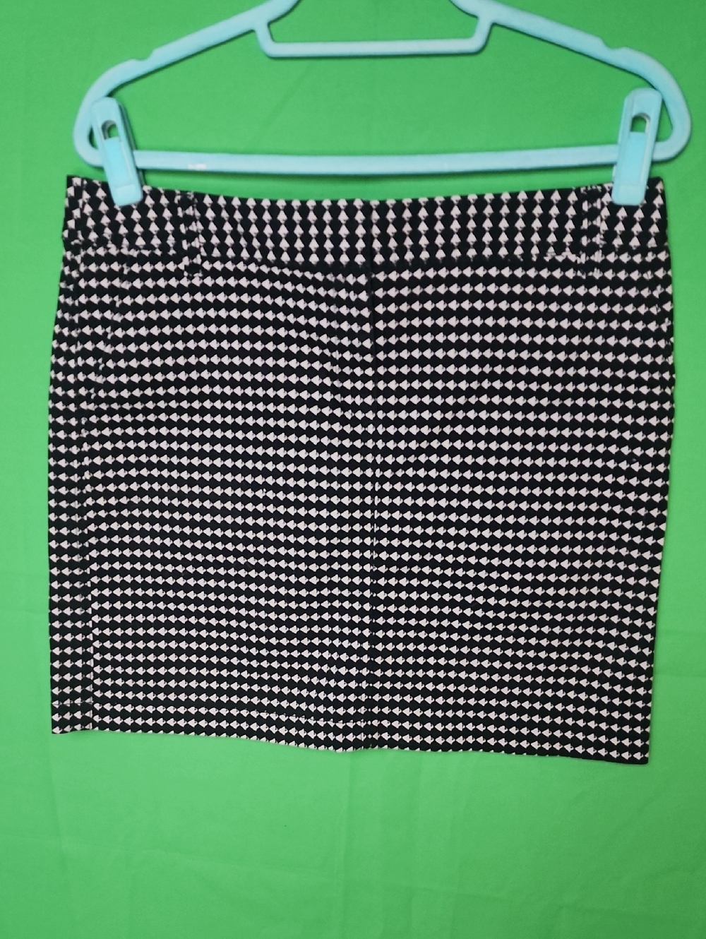 LOFT Black & White Geometric Diamond Mini Skirt Size 8 Ann Taylor